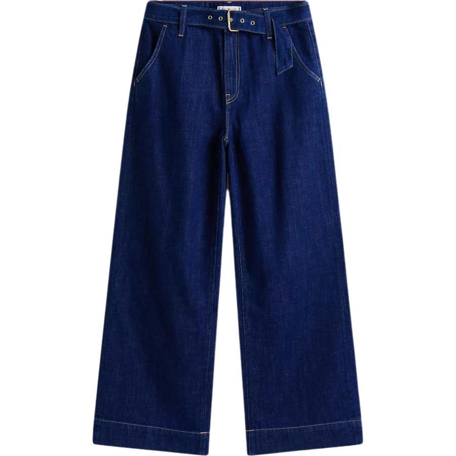 Tommy Hilfiger Jeans Women's Dark Blue Moderate Wide Leg Pants
