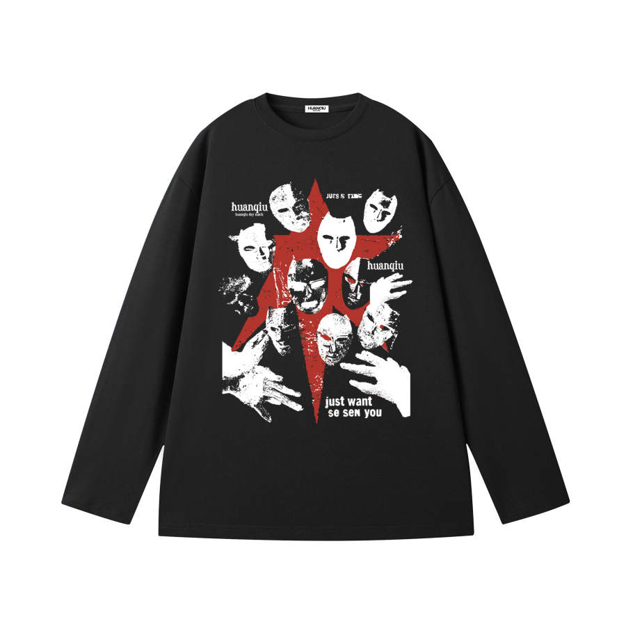 HUANQIU T Shirts Unisex Crew Neck Moderate Straight Fit