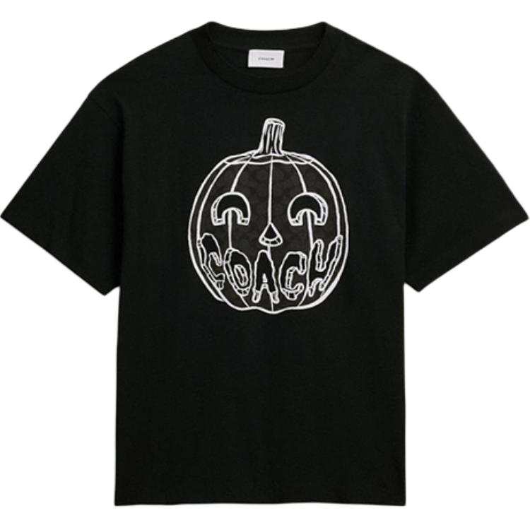 COACH T Shirts Men's Black Crew Neck Moderate Straight Fit