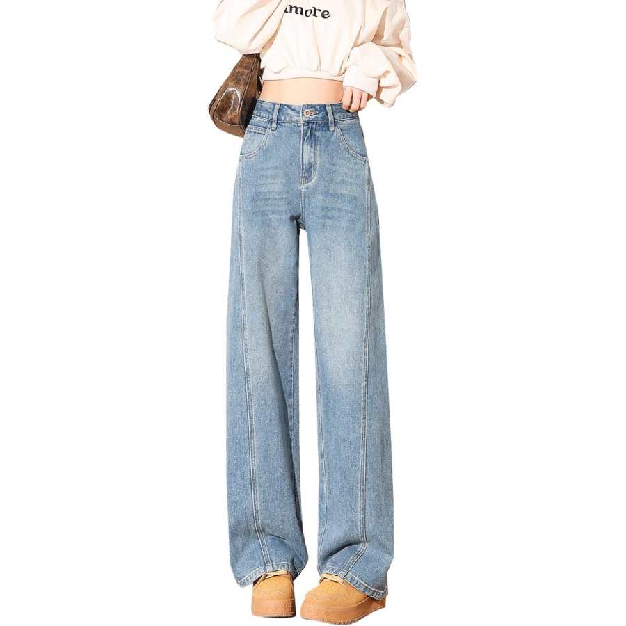 Tonlion Jeans Women's Medium Blue Moderate Wide Leg Pants