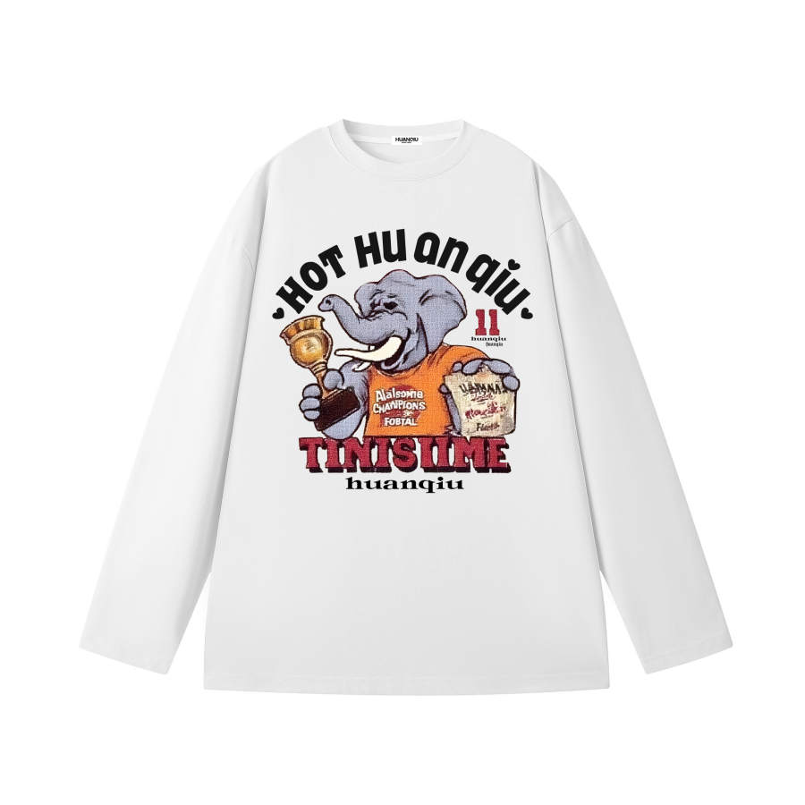 HUANQIU T Shirts Unisex Crew Neck Moderate Straight Fit