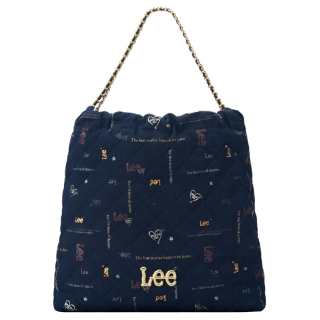 Lee PU, Textile Mixture One Shoulder Handbag Regular Women's Blue Black