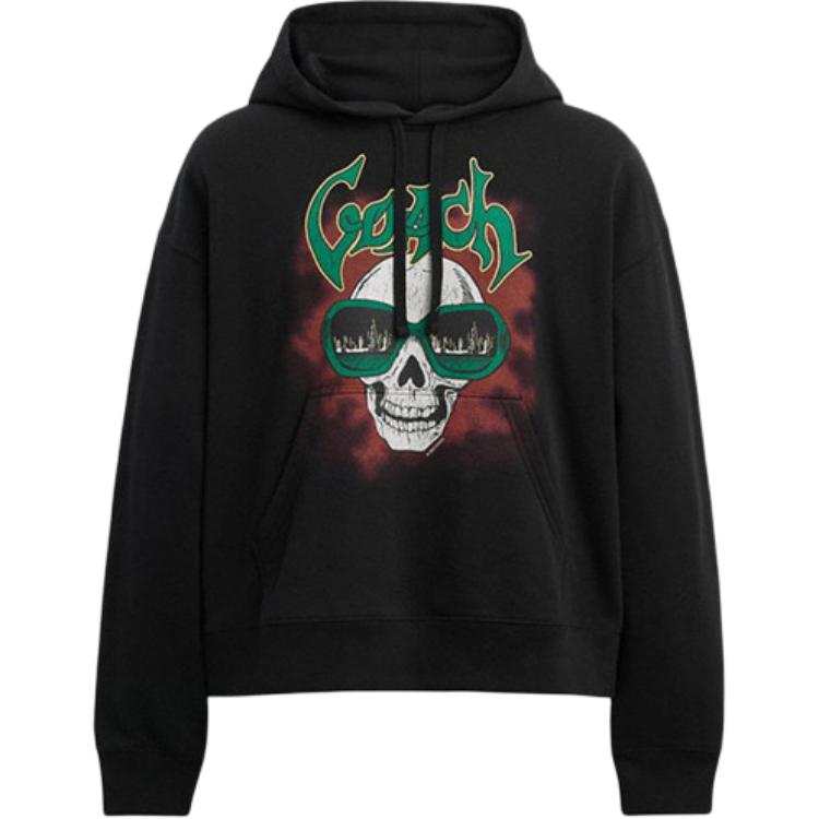 COACH COACH Sweatshirts Men's Black Hooded Moderate Regular