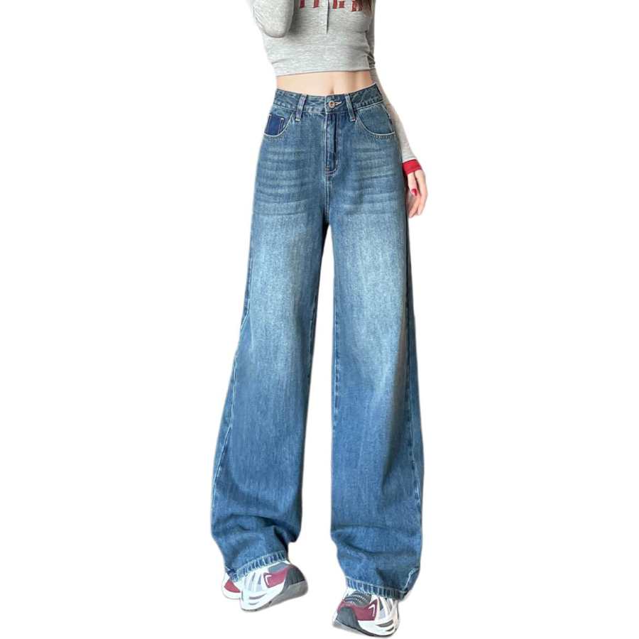 Tonlion Jeans Women's Medium Blue Moderate Wide Leg Pants