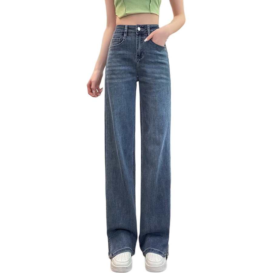 Tonlion Jeans Women's Light Blue Moderate Straight Fit Pants