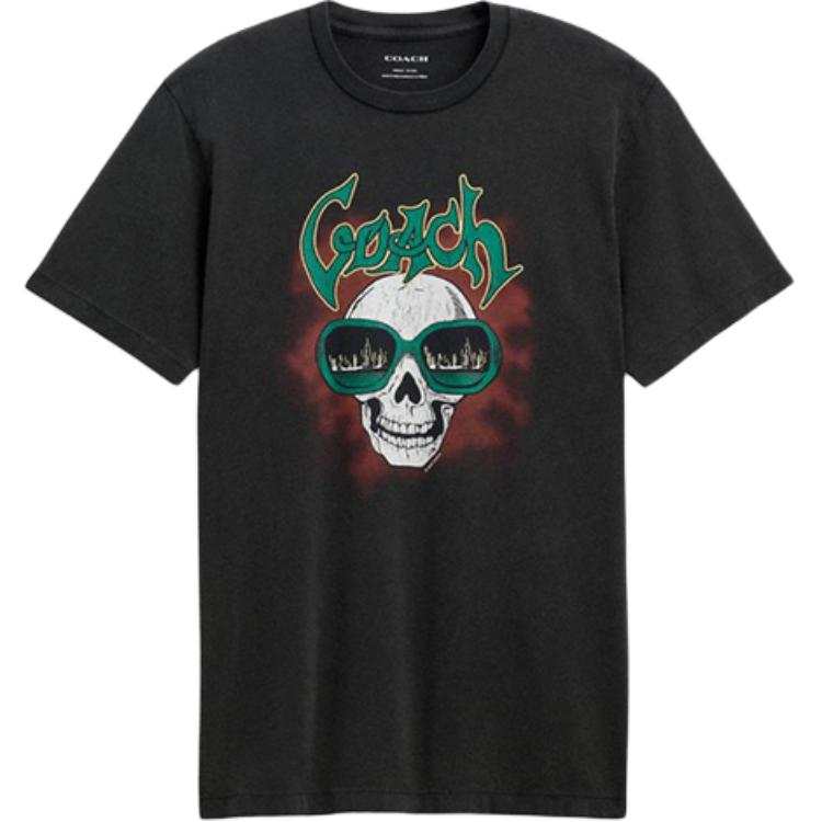 COACH COACH T Shirts Men's Black Crew Neck Moderate