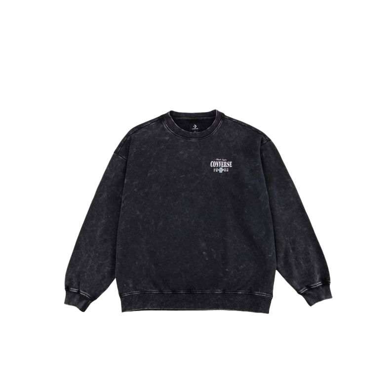 Converse Converse Sweatshirts Unisex Blue Gray Crew Neck Moderate