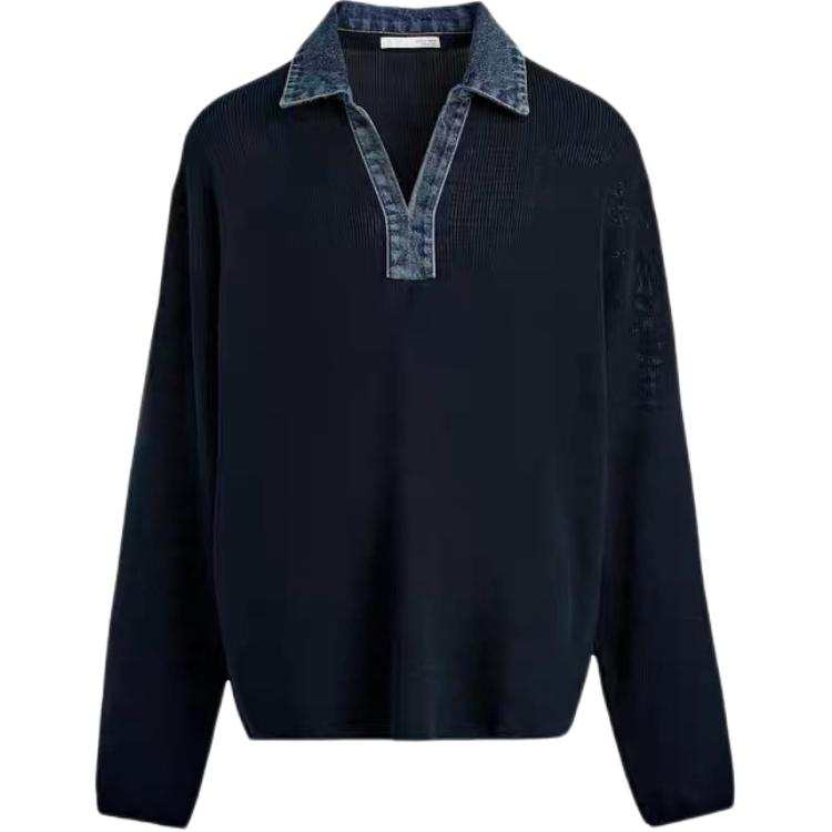 ZARA Polo Shirts Men's Sea Blue Polo Collar Moderate Other