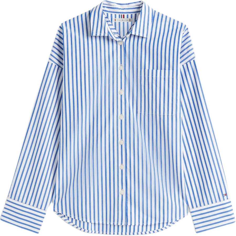 Tommy Hilfiger Shirts Women's Indigo Lapel Moderate