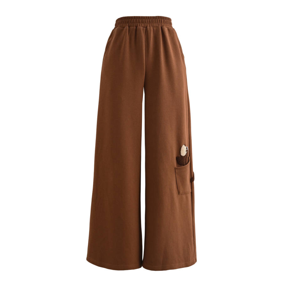 SNBL Casual Pants Women's Brown Moderate Straight Fit Pants