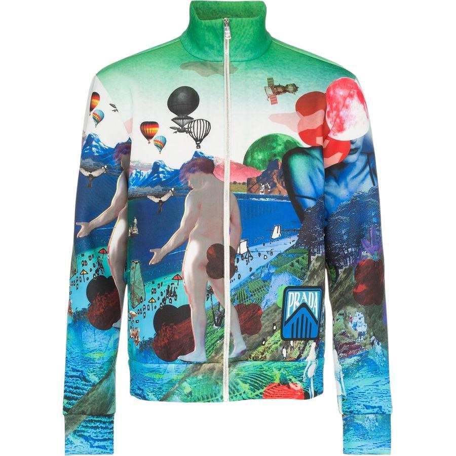 PRADA PRADA Jackets Men's Multicolor Stand Collar Moderate Other