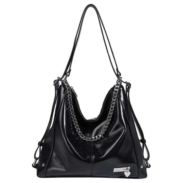 PAYOT PAYOT Synthetic Leather Shoulder Bag Regular Women's Black/Silver