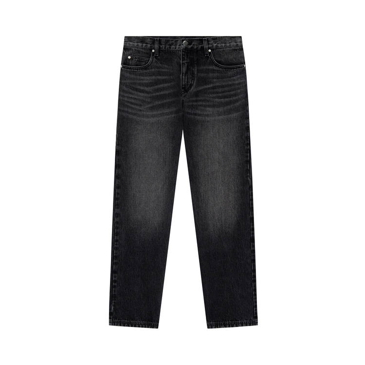 Nice Rice Jeans Unisex Washed Black Thickened Tapered Pants