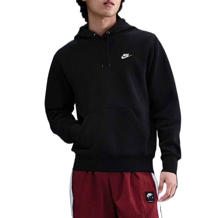 Nike Nike Club Sweatshirts Men's Black Hooded Thickened