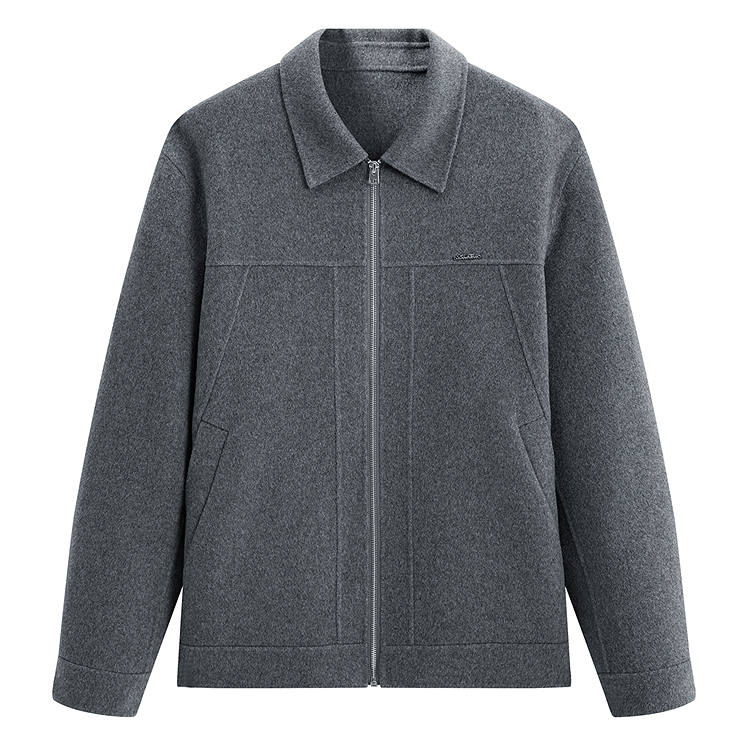 PEACEBIRD MEN PEACEBIRD MEN Jackets Men's Gray, Batch 1 Lapel Moderate Pilot