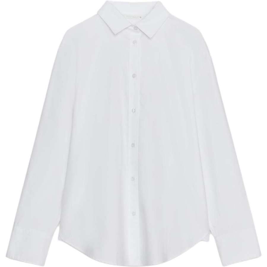 ZARA ZW Shirts Women's White Lapel Moderate