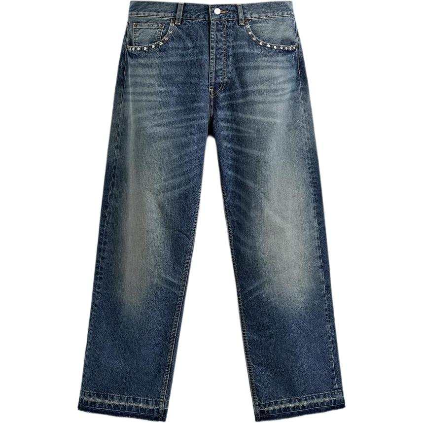 ZARA Jeans Men's Blue Moderate Straight Fit Pants