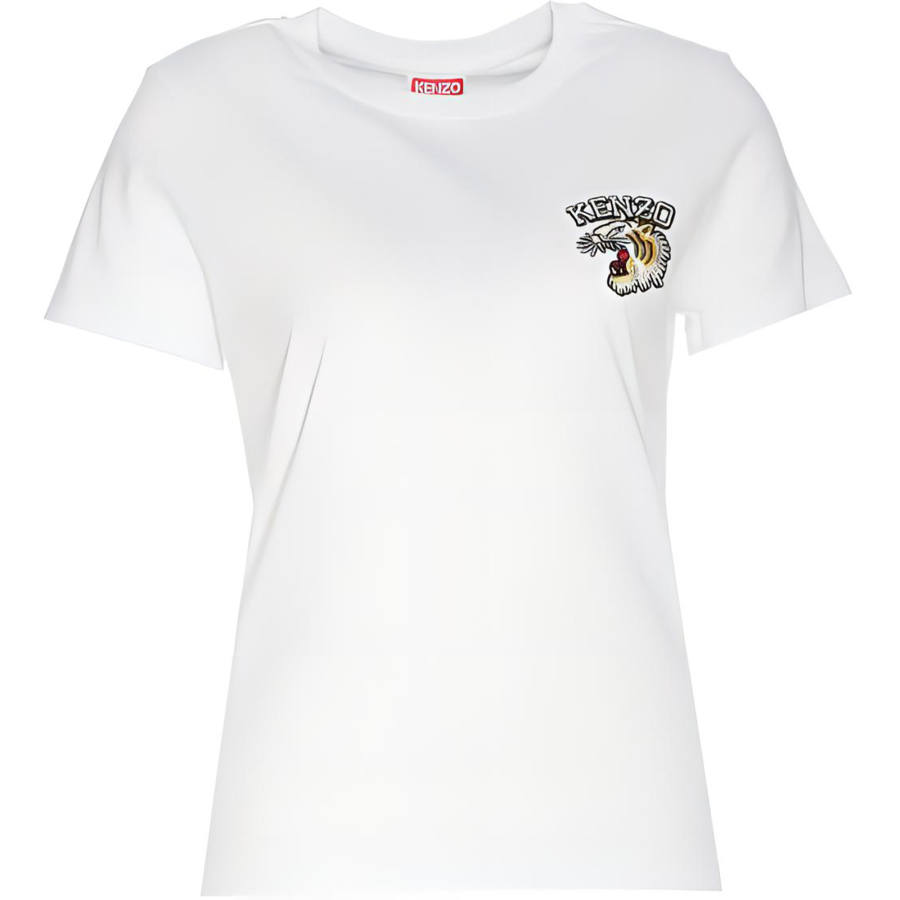 KENZO Logo Embroidered Crewneck T Shirt