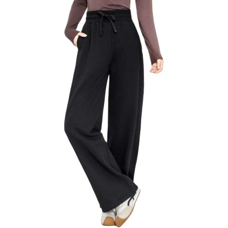 Barbie Sports Pants Women's Black Thickened And Fleece Lined