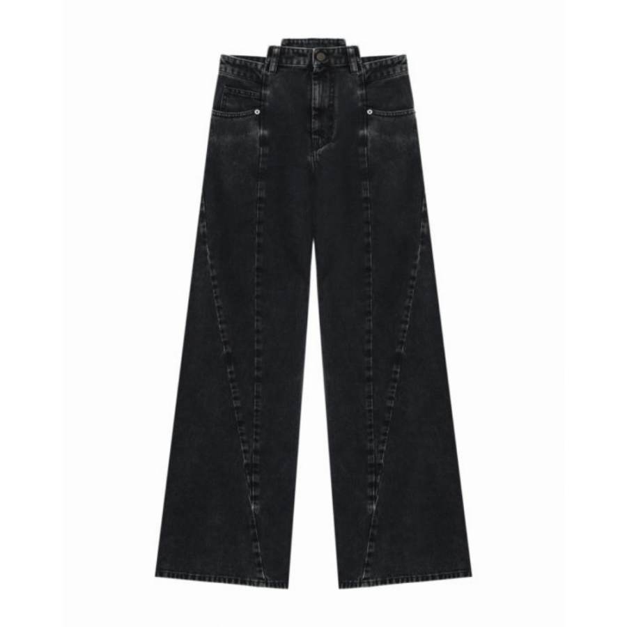 Maison Margiela Jeans Women's Black Moderate Wide Leg Pants