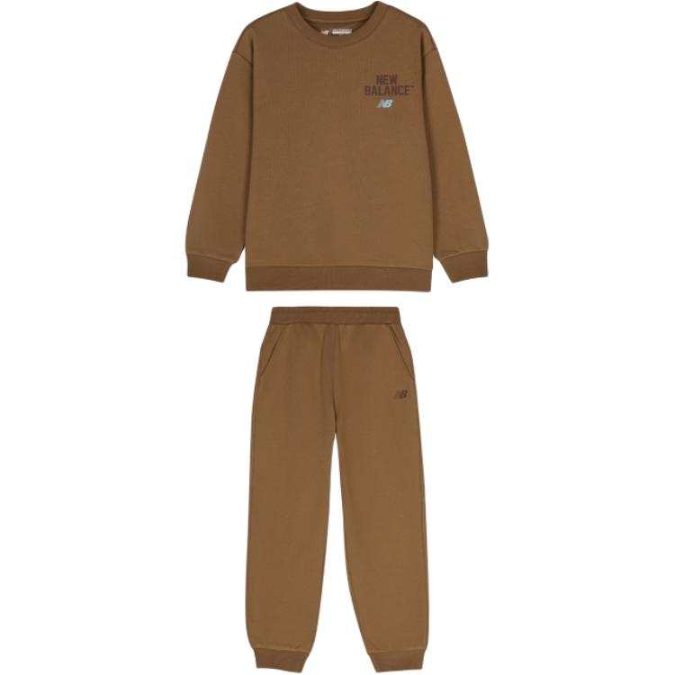 New Balance New Balance Casual Sportswear Fleece Lined Crew Neck Thermal Long Sleeved 2 Piece Set Kids'