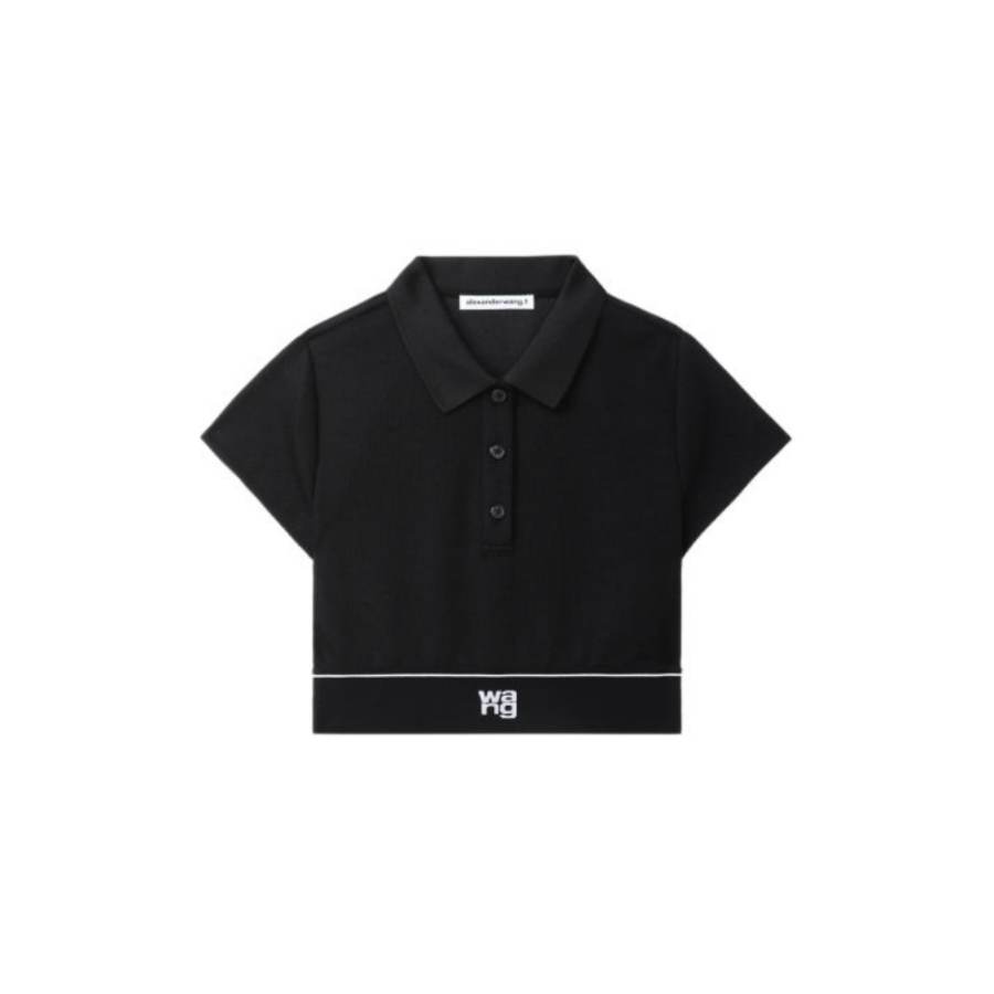 Alexander Wang T Shirts Women's Black Lapel Moderate