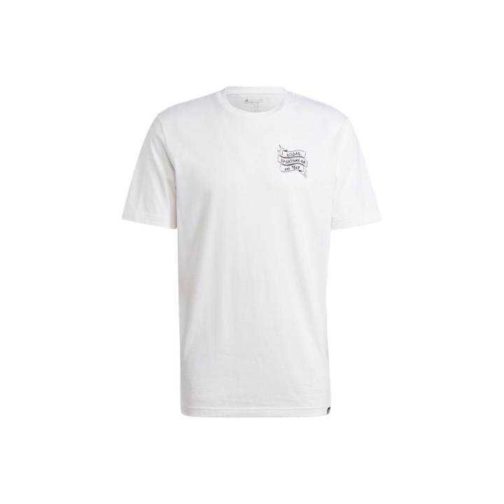 Adidas Adidas T Shirts Men's White Crew Neck Moderate Straight Fit