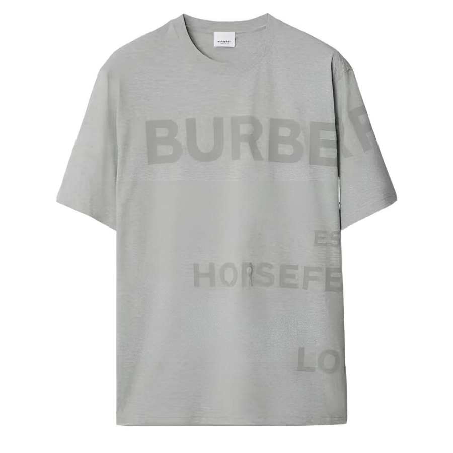 Burberry T Shirts Men's Gray Crew Neck Moderate Straight Fit