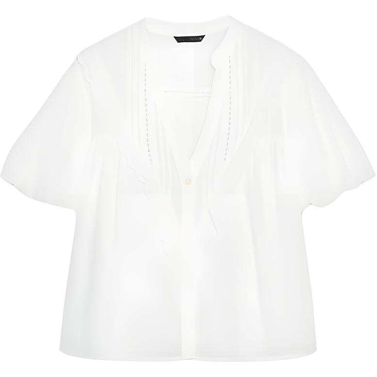 ZARA Shirts Women's White V Neck