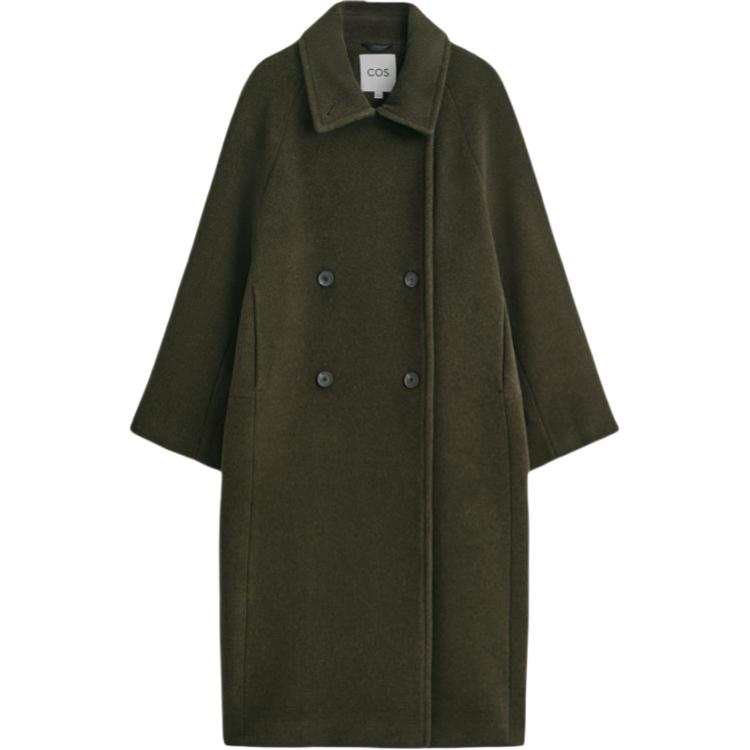 COS COS Coats Women's Dark Green Lapel Thin