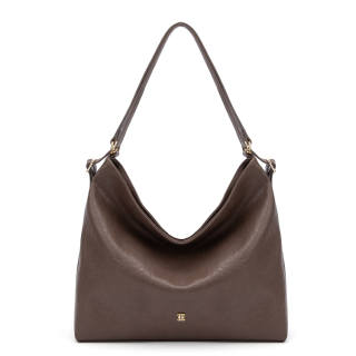 ELLE Synthetic Leather Tote Bag, Shoulder Bag Large Women's Gray/Black