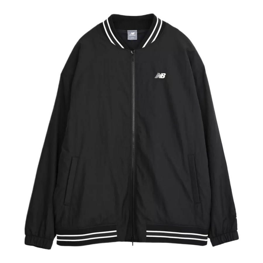 New Balance New Balance Jackets Men's Black Baseball Collar Moderate Pilot