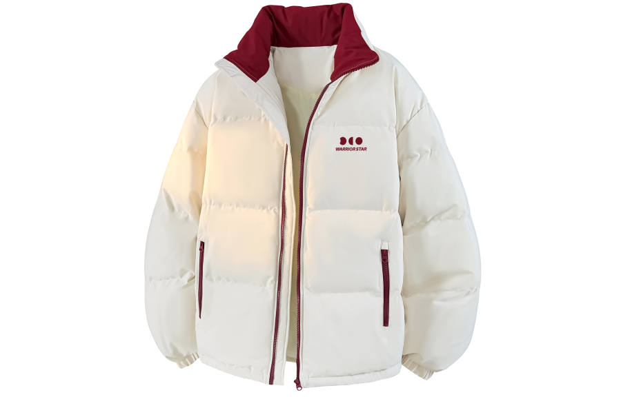 WARRIOR Puffer Jackets Unisex Stand Collar Fleece Lined Padded Puffer Jacket