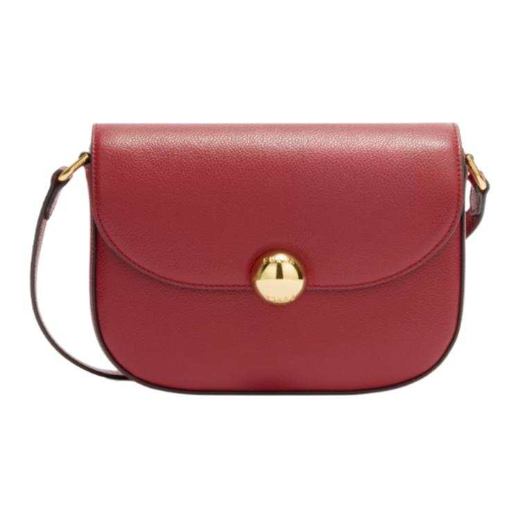 Furla Night Calfskin Shoulder Bag Small Women's Red