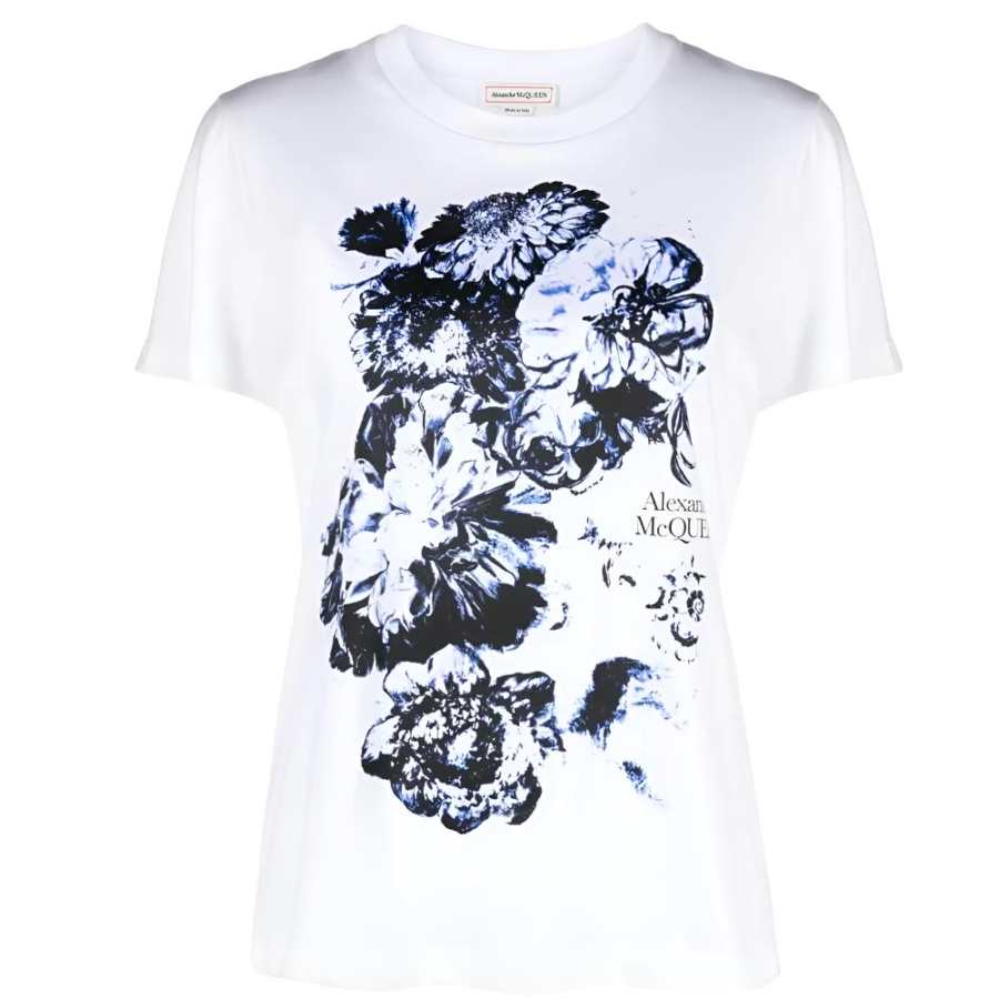 Alexander McQueen Floral-Printed Crewneck T-Shirt