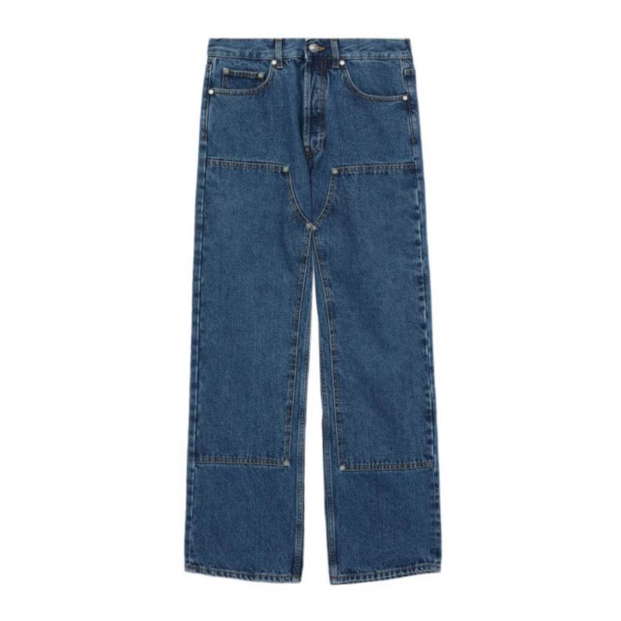 PALM ANGELS Jeans Men's Blue Moderate Straight Fit Pants