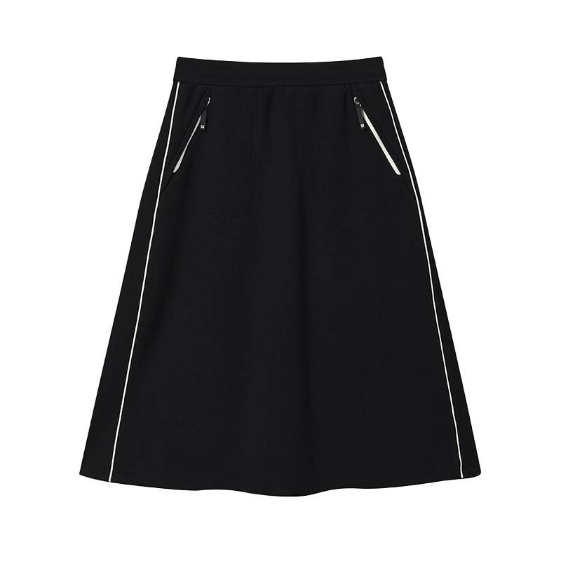 FILA WHITE Knit Long Skirt Women's Jet Black
