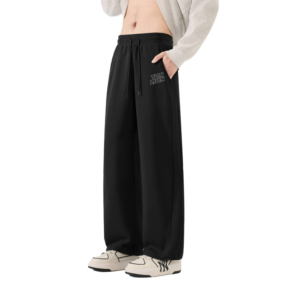 Tonlion Casual Pants Unisex Moderate Wide Leg Pants
