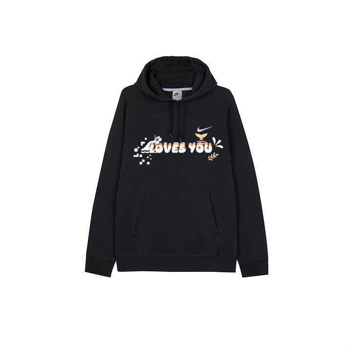 Nike Nike Sweatshirts Men's Black Hooded Thickened Regular