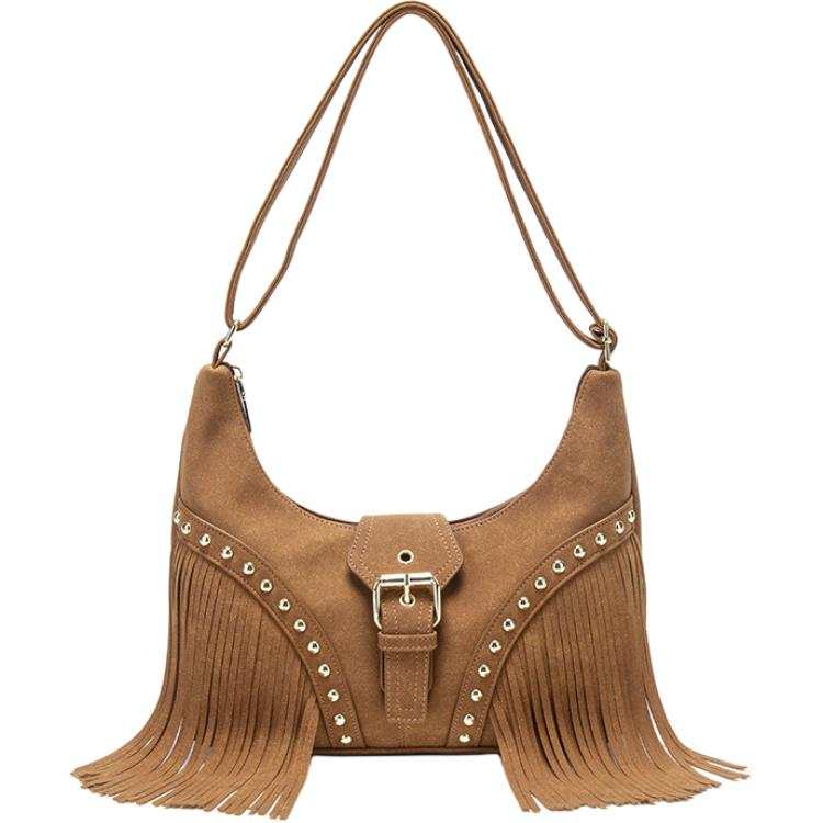PAYOT Synthetic Leather Shoulder Bag, Crossbody Bag Regular Women's Brown