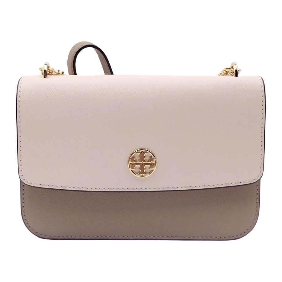 TORY BURCH Leather Crossbody Bags Women's Beige & Gray