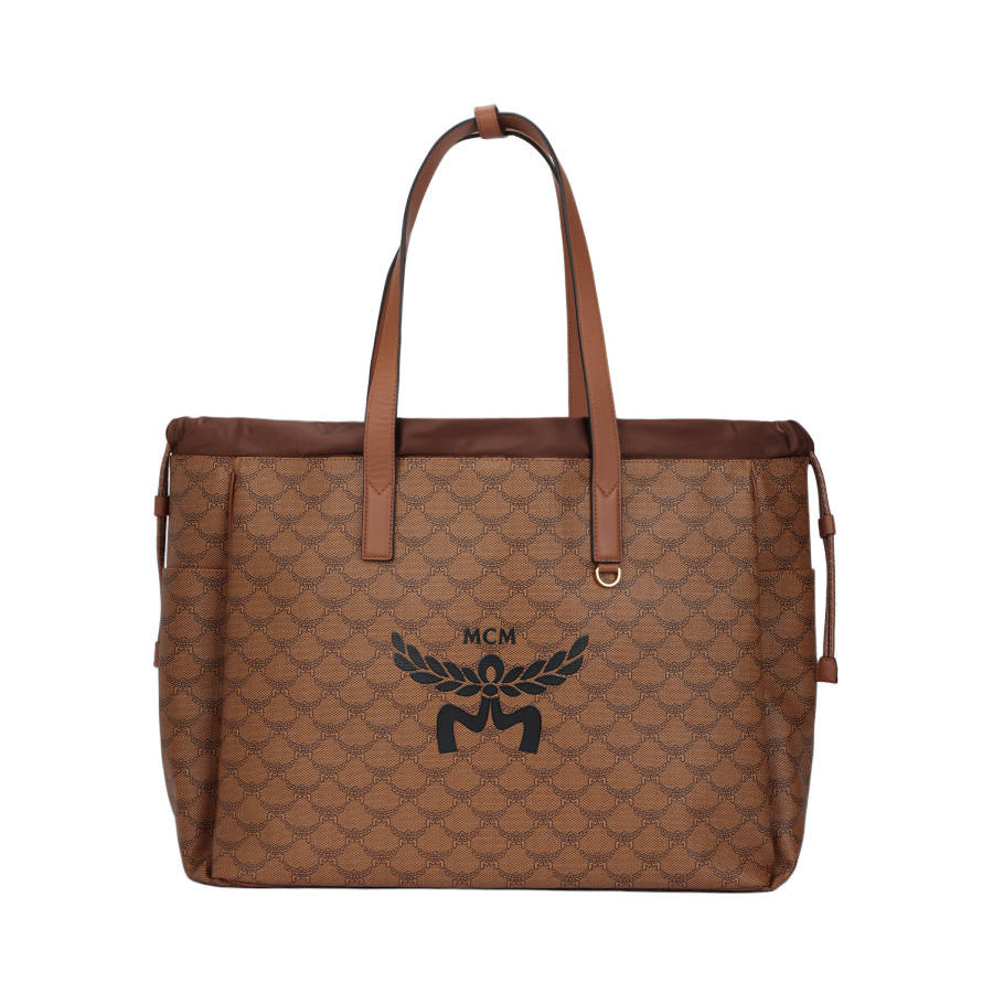 MCM MCM Cow Leather With Artificial Leather Shoulder Bag Women's Cognac