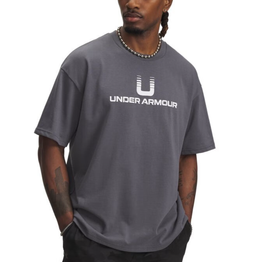Under Armour T Shirts Men's Castle Rock Gray 025 Crew Neck Moderate