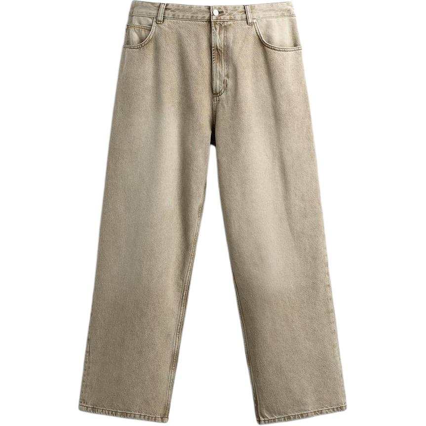 ZARA Jeans Men's Beige Moderate Straight Fit Pants