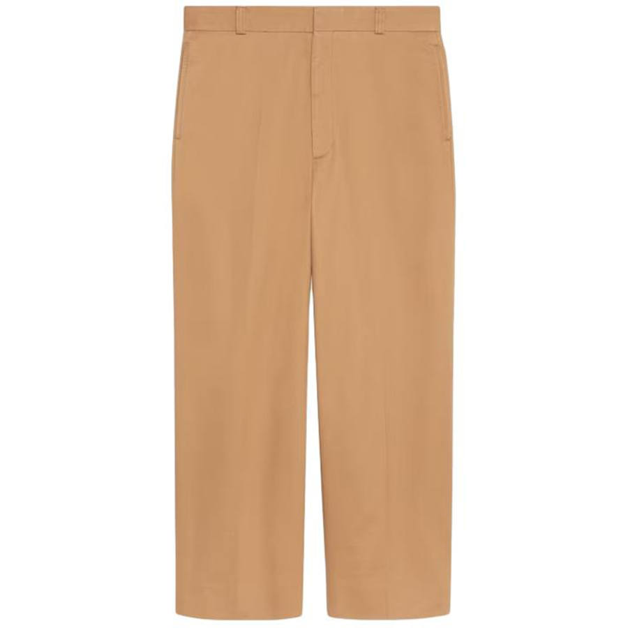 GUCCI Cotton Drill Trousers Casual Pants Men's Light Brown