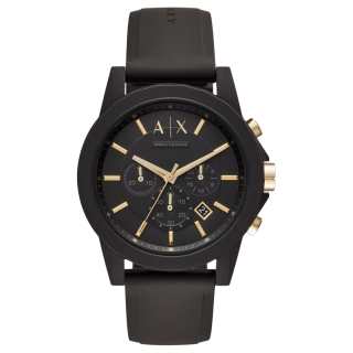 ARMANI EXCHANGEAE ARMANI Wrist Watches Quartz Movement Silicone Strap Black Dial Men's Watches