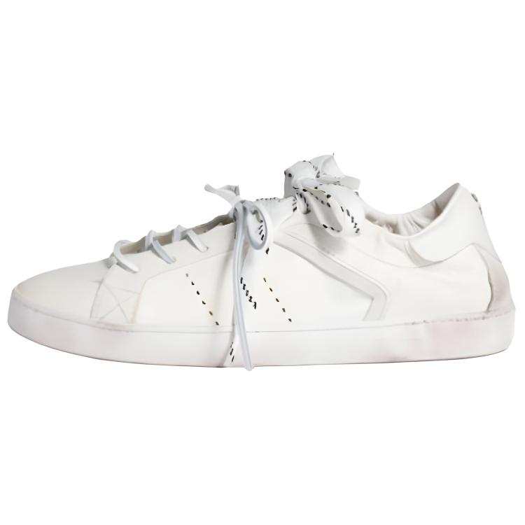 MIU MIU Ruches Cow Leather Low top Skateboard Shoes Women's White