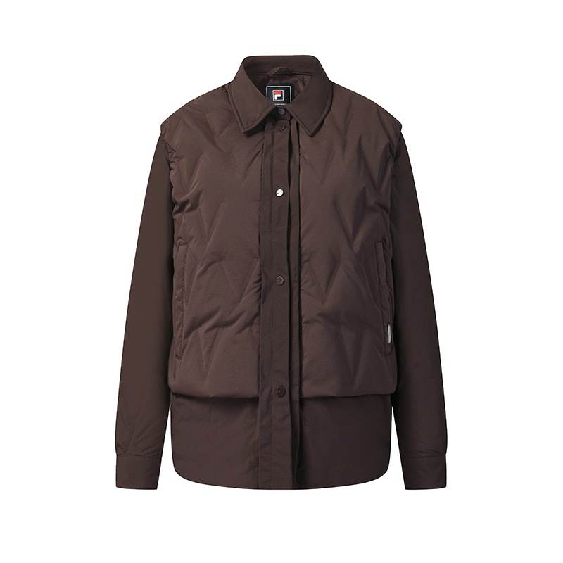 FILA WHITE Down Jacket Women's Deep Winter Coffee