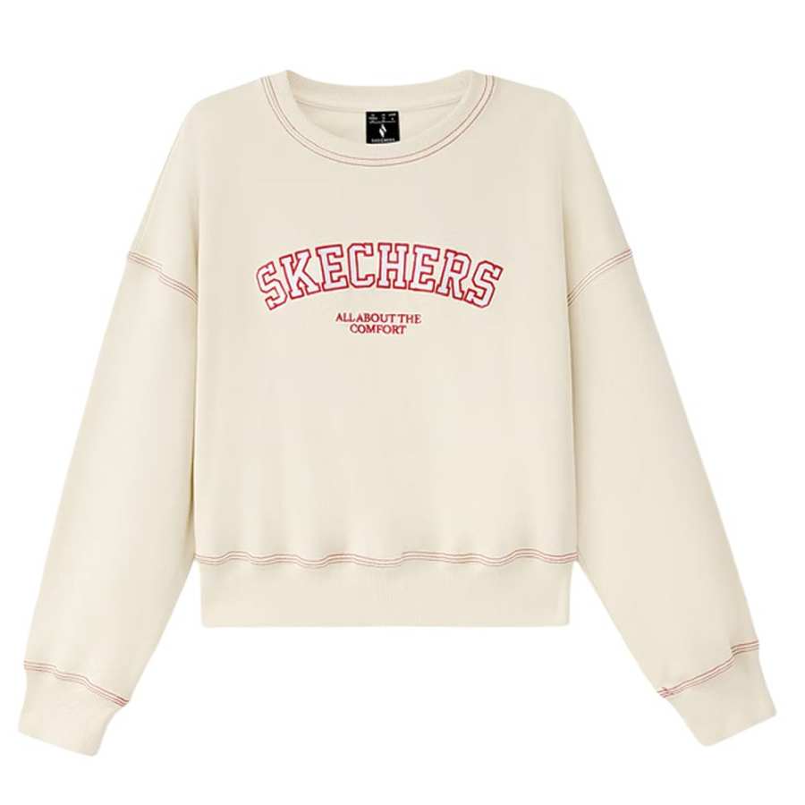 Skechers Sweatshirts Women's Ecru 029Y Crew Neck Moderate