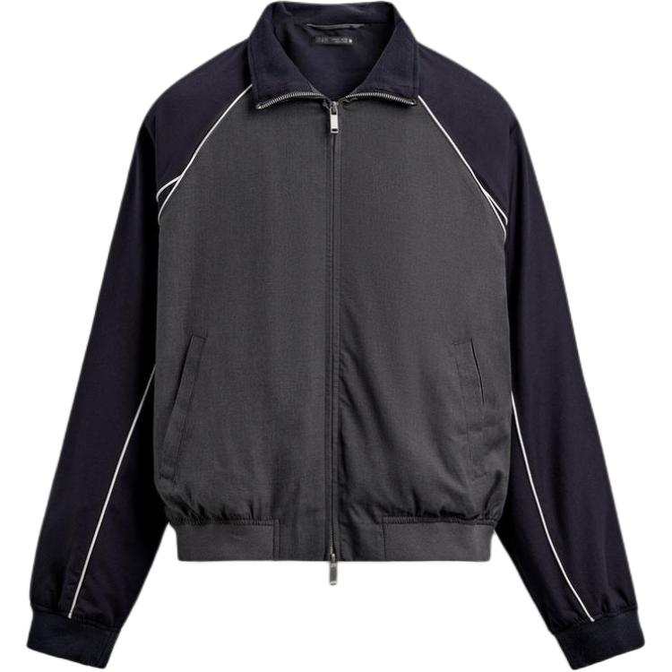 ZARA Jackets Men's Blue/Gray Stand Collar Moderate Other